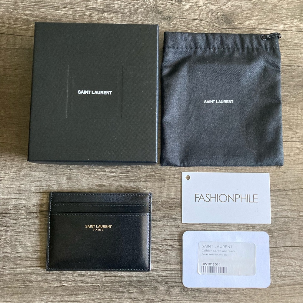 SAINT LAURENT CARD CASE CALFSKIN Black